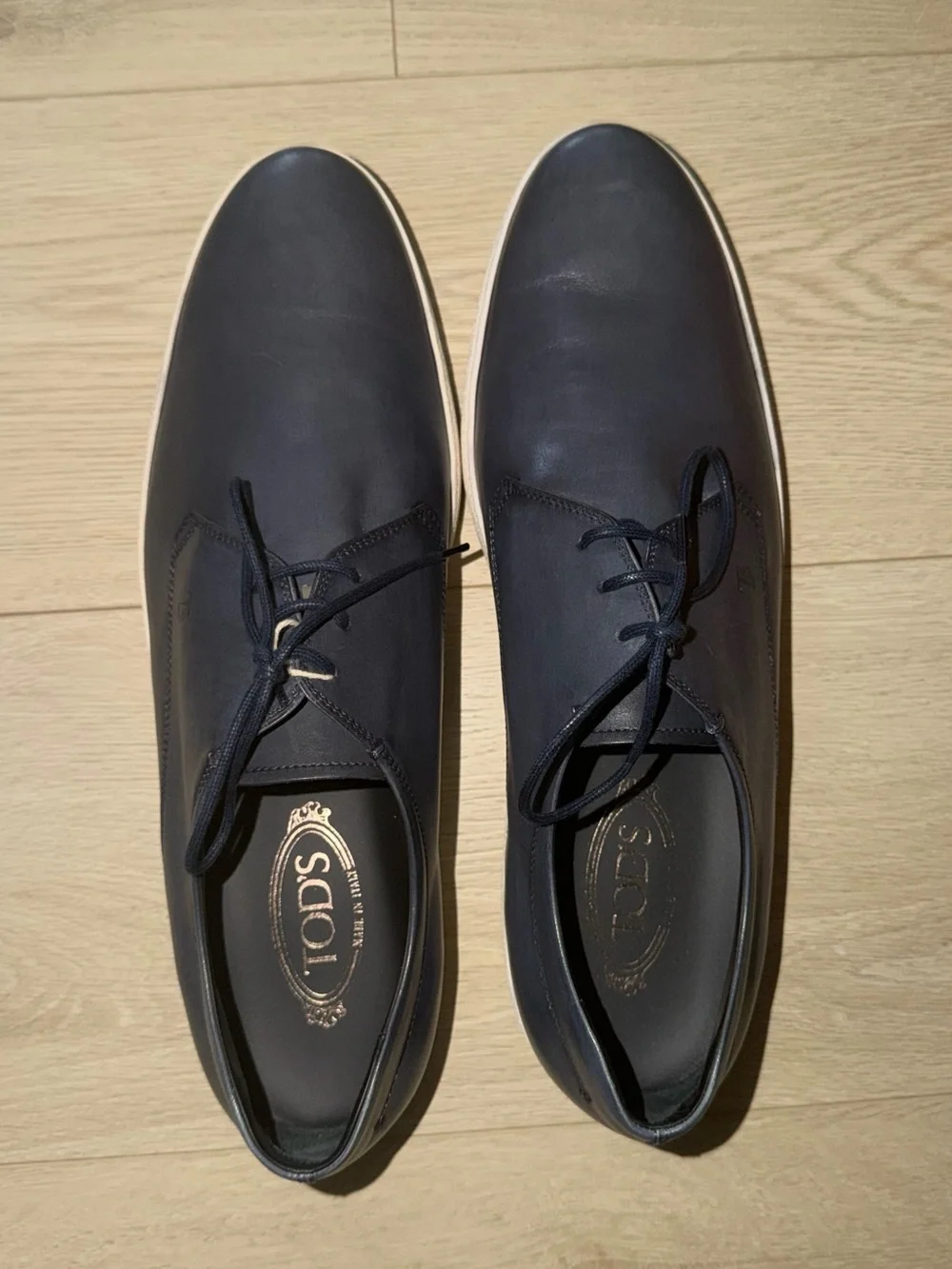 TOD'S Men's Navy Leather Lace-Up shoes